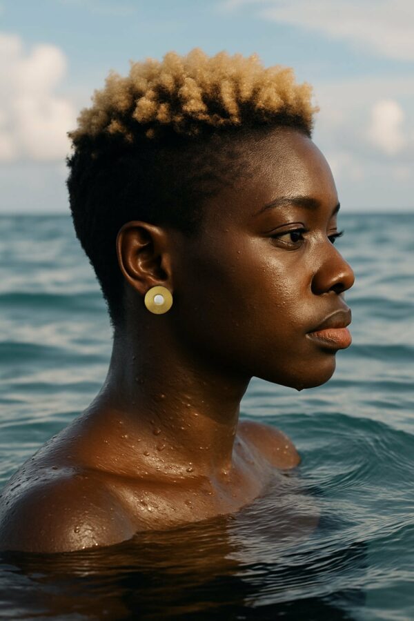 Circle Pearl Earrings - Image 2